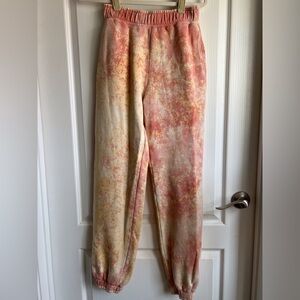 COTTON CITIZEN Milan Sweats Dahlia Splatter Pink & Cream Tie Dye Size S / $195